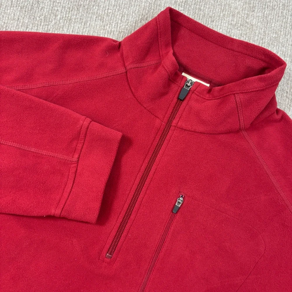 LL Bean Mens XL Tall Red‎ Quarter Zip Fleece Pullover Jacket 0BVM3